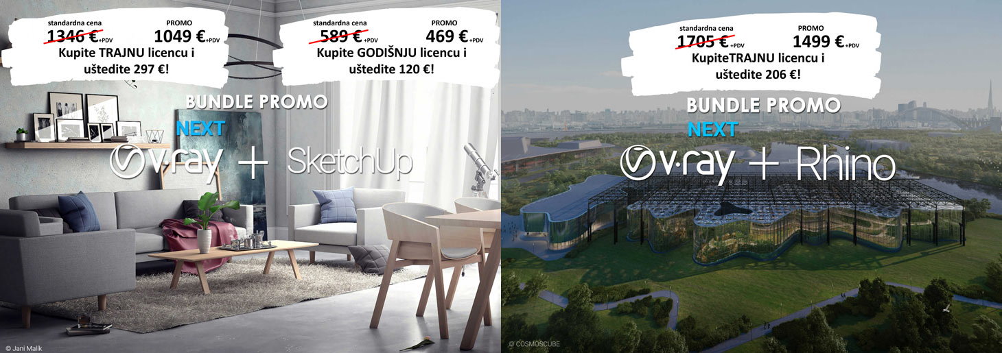 Nova V-Ray Next i SketchUp/Rhino akcija